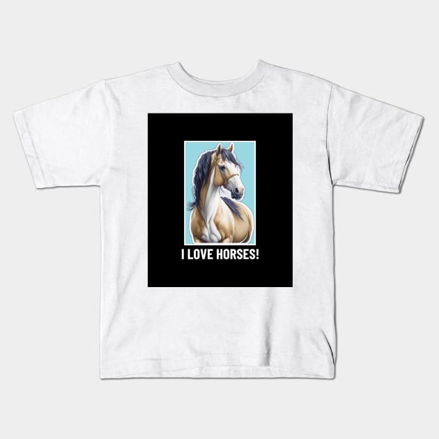 Horse Lover Kids T-Shirt by VisionDesigner